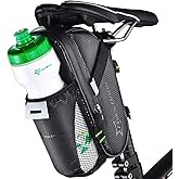 ROCKBROS Bike Saddle Bags with Water Bottle Pouch Waterproof Bike Bags Under Seat Pack for Mountain Road Bike Saddle Bag Bicycles Storage Bag 1.6L