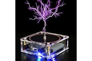 HOTBEST Musical Tesla Coil, Bluetooth Music Tesla Coil, Touchable Artificial Lightning Spark Gap Arc Generator, Wireless Transmission Experiment Model, Science Teaching Experiment Tool Desktop Toy (Standard)
