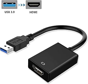 USB 3.0/2.0 to HDMI Adapter, Multi-Display Video Converter for Desktop Laptop PC Windows 7/8/10.