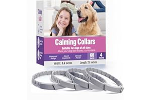 TCLLKA Calming Collar for Dogs 4 Packs Dog Pheromone Calm Collars Relief Anxiety Stress Separation Lasts 60 Days Relieve Bad Behavior 25 Inches Size Flexible Adjustable for All Small Medium and Large Dog