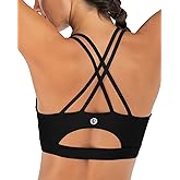 RUNNING GIRL Sports Bras for Women,Padded Sports Bra Tank Top Sexy Crisscross Back High Impact Longline Workout Yoga Bra