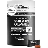 Man Matters 4000 mg Pure Shilajit Gummies | 75%+ Fulvic Acid & 85+ Trace Minerals | Sugar-Free, Vegan, Non-GMO | KSM-66 Ashwagandha | 3.5X Bioavailability | 60 Gummies, 30-Day Supply | Lab Tested