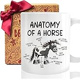 Funny Horse Coffee Mug Gifts for horse-lovers, Anatomy of a horse coffee mug, Unique Cute Cartoon Horses Sarcastic Meme Joke Birthday Christmas Mugs Gift Ideas for Equestrian lovers, friends, family61