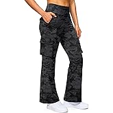 G Gradual Women's 6 Pockets High Waist Yoga Pants Stretch Cargo Flare Leggings for Fitness, Travel, Casual Wear