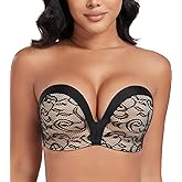 DotVol Women Hand Shape Custom Lift Invisible Wirefree Anti-Slip Strapless Push Up Bra