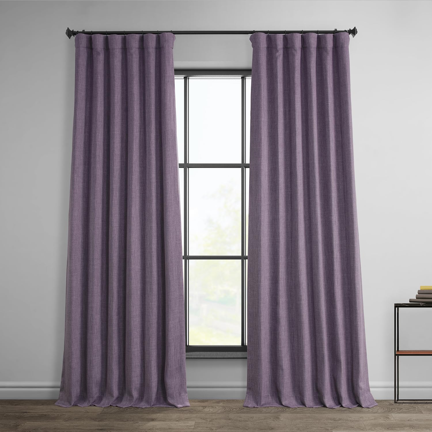 HPD Half Price Drapes Faux Linen Textured Room Darkening Curtains for Bedroom 108 Inches Long (1 Panel), 50W X 108L Curtains for Living Room Home Decor, Iris — image 1