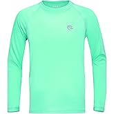 Boys UPF 50+ Swim Shirt Long Sleeve, 1 or 2 Pack UV Sun Protection Rash Guard, Youth Kids SPF Water Shirts for Beach Surf