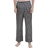 Lavenderi Mens Satin Pajama Pants, Long Pajama Bottoms with Drawstring