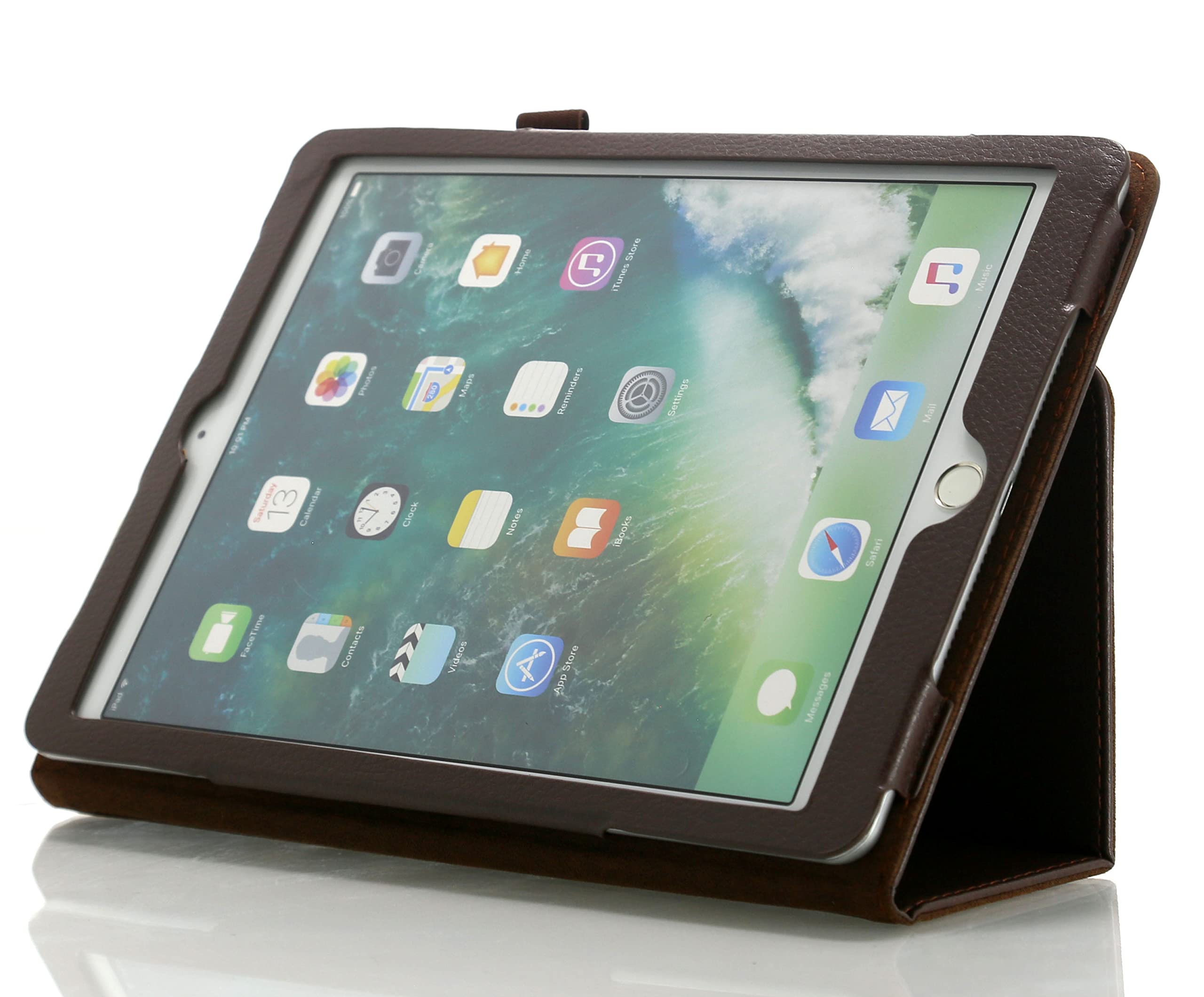 Leather flip case folio cover for apple iPad Air 9.7" 1st Generation Model A1474,A1475 (Brown)
