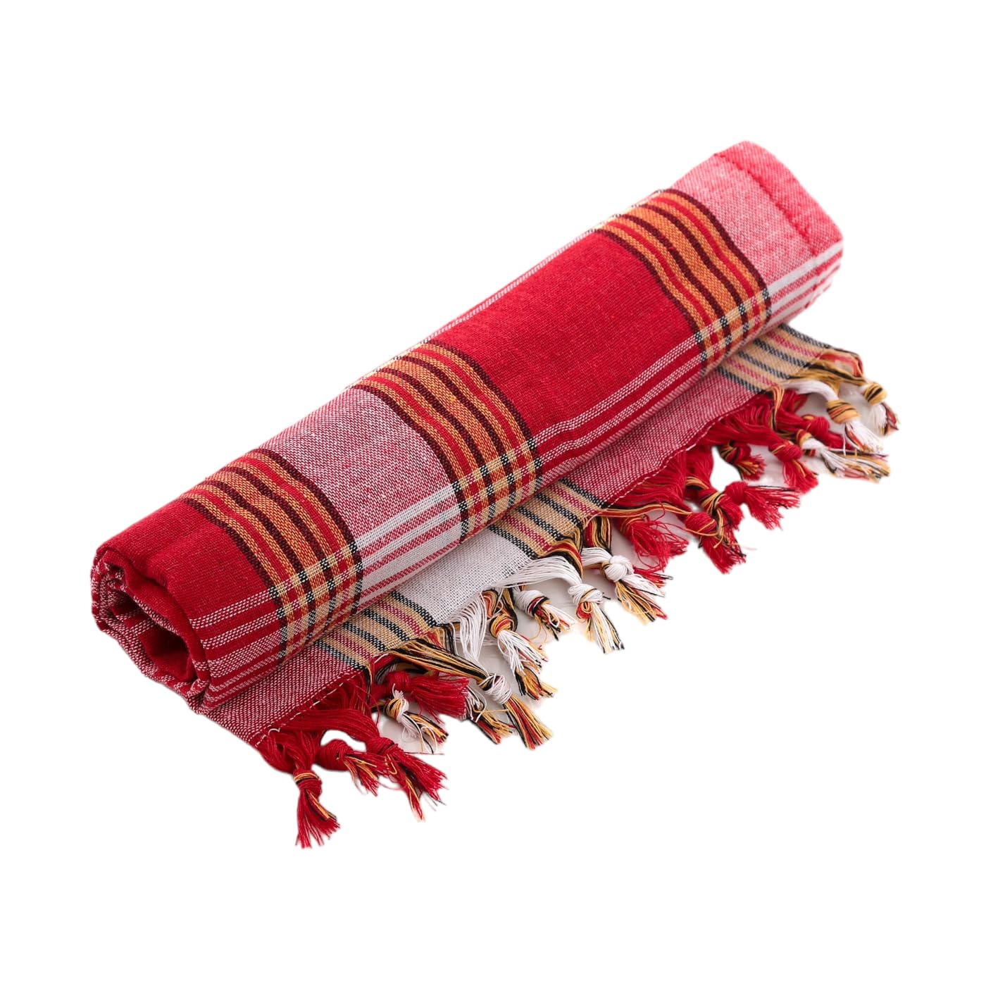 herémood Traditional Hammam Towel Large 80 x 160 cm Classic Sauna Towel Beach Towel (1 Piece), Your Elegant Sauna, Bath and Beach Towel for Ultimate Comfort (Red)