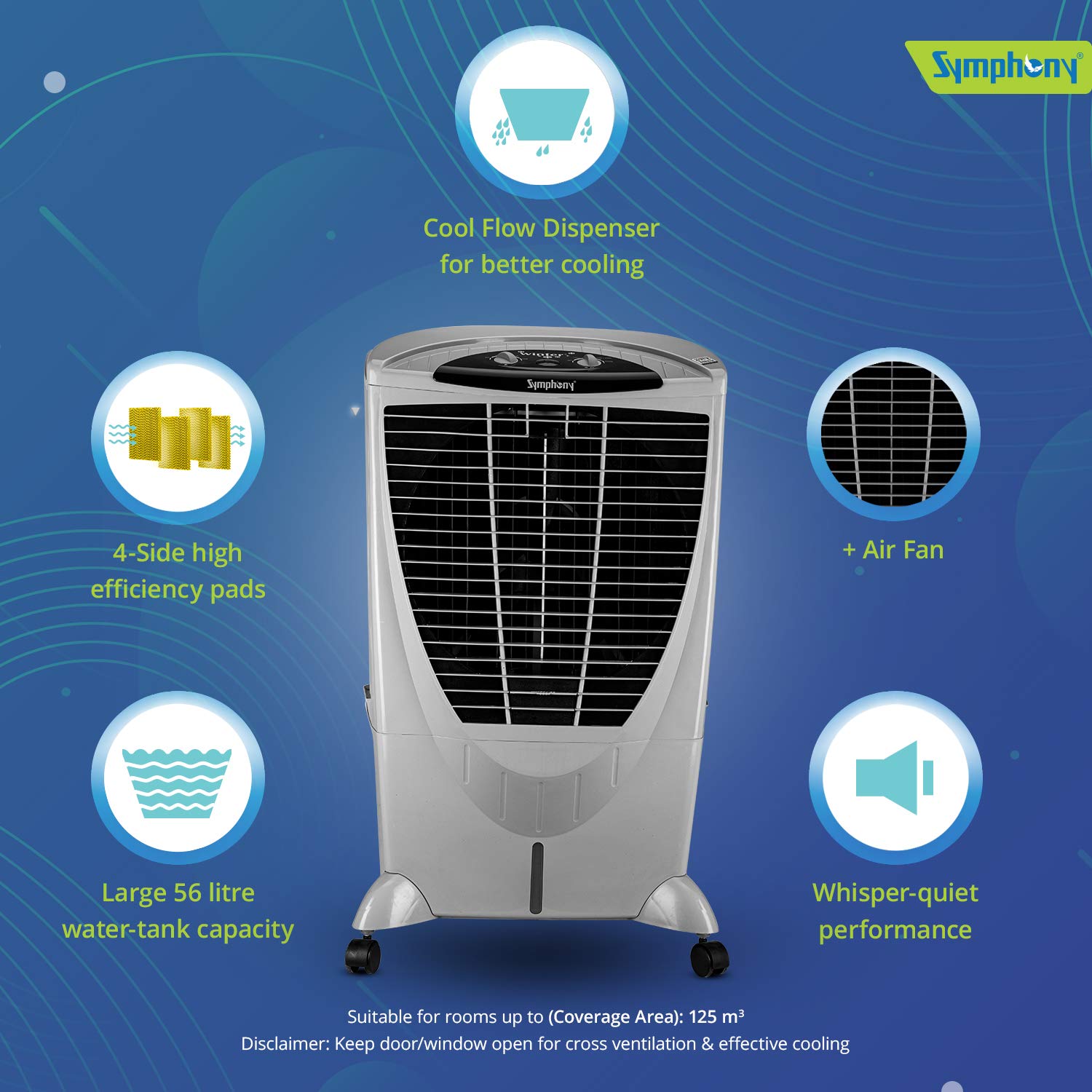 symphony cooler 56 litre