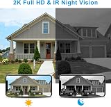 KAMEP 2K HD Wireless Video Doorbell WiFi PIR Motion Detection 2-Way Audio Night view 3