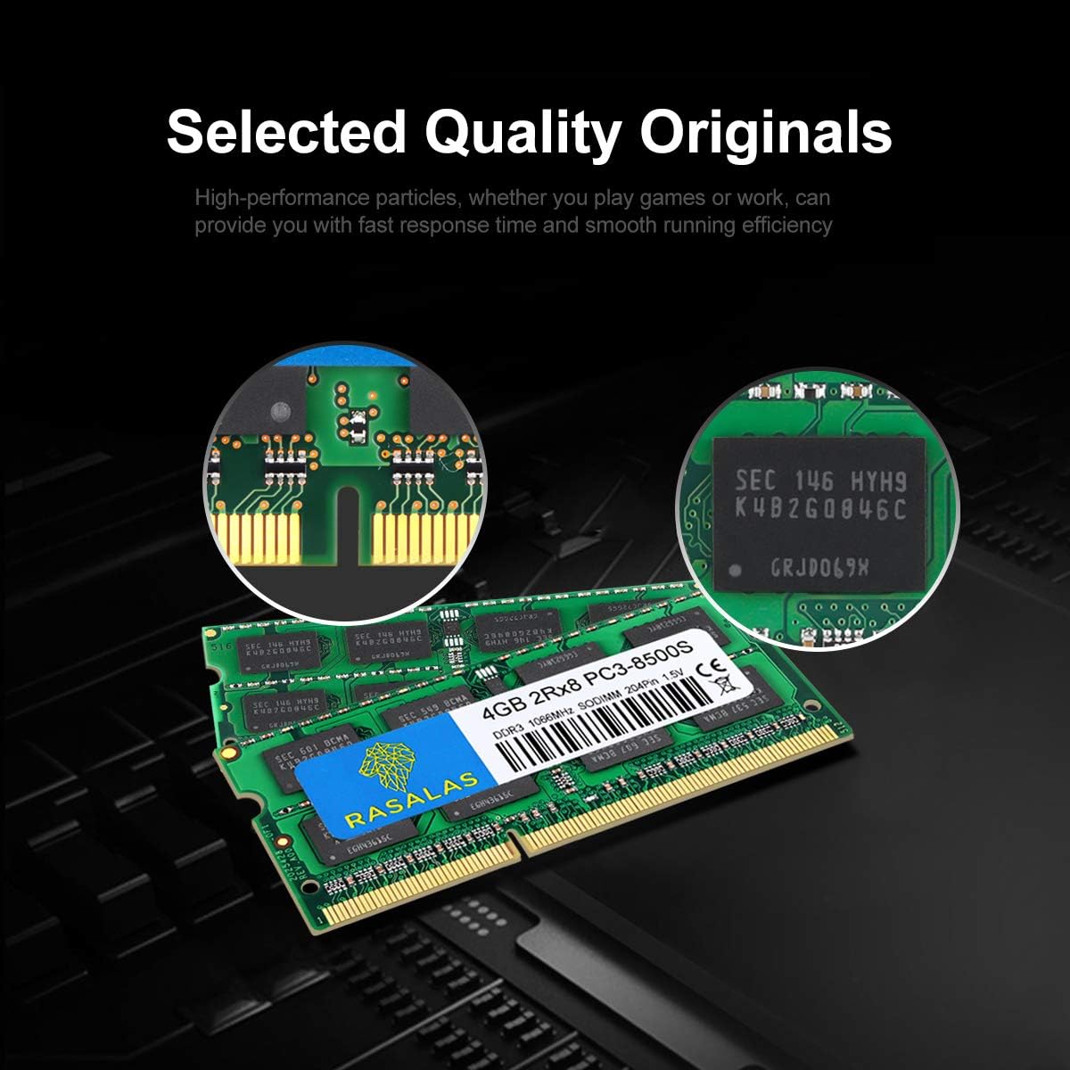Rasalas 8GB Kit (2 x 4GB) PC3-8500S 1067MHz 1066MHz DDR3 8500 PC3-8500 SODIMM RAM Upgrade for Late 2008, Early/Mid/Late 2009, Mid 2010 - Image 3