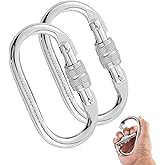 Hopeseily Heavy Duty Climbing Carabiner, Rated 25kN(5620lbs), Screw Locking Carabiner Clip, Oval Shape Carabiner for Rappelling, Hammocks, Aerial Work, Rigging, Rescue, Arborist