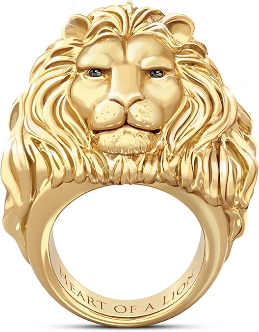 Bradford Exchange Herzen Von Einem Lowen 24 K Vergoldet Herren Ring Amazon De Schmuck