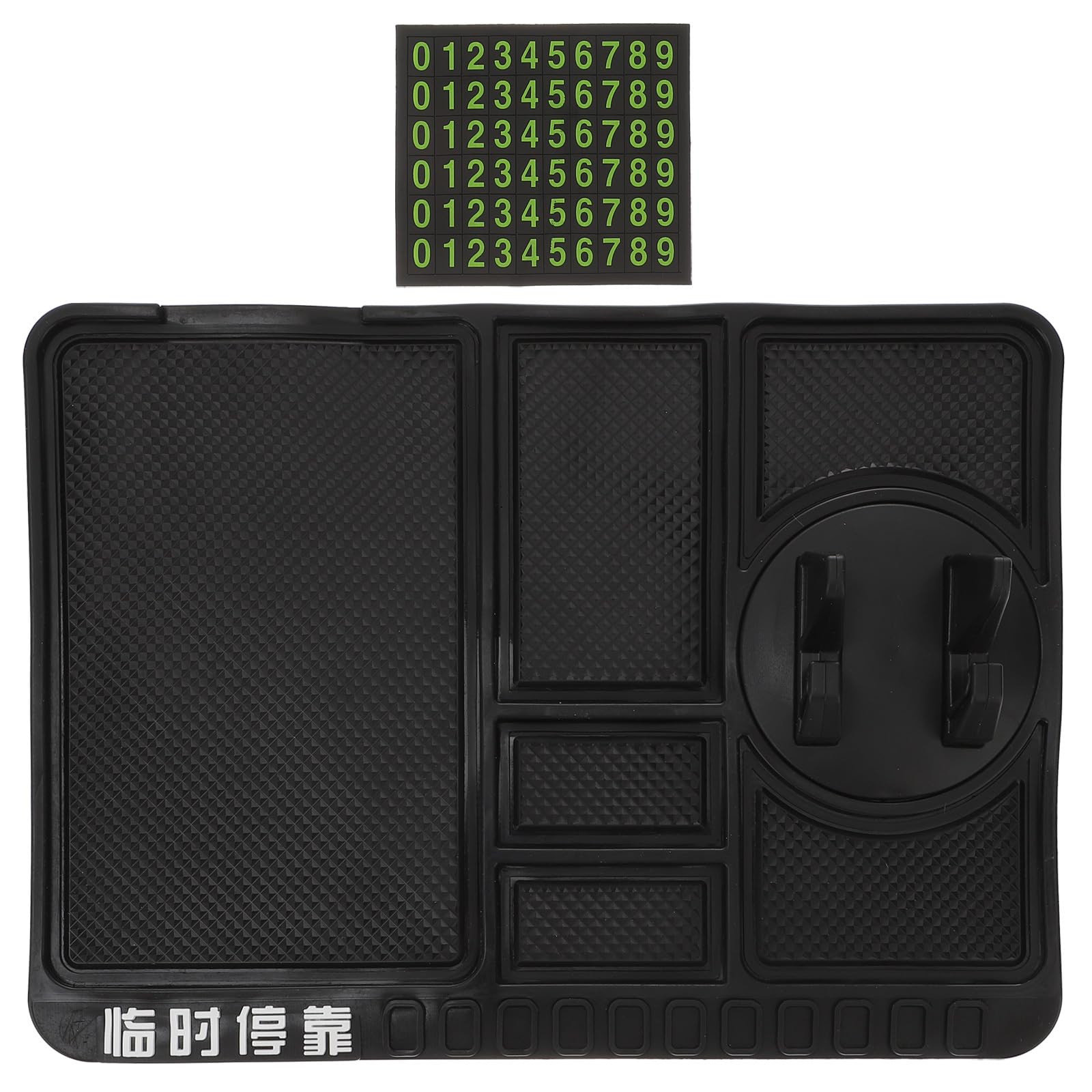 ABOOFAN Non Slip Dashboard Mat for Car with Phone Holder: Multifunctional Fixate Anti Slip Grip Mat for Phone, Sunglasses, Cards, Coins, Keys, Number Parking Phone Holder