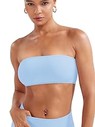 YEOREO Women Strapless Bandeau Sports Bra Padded