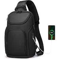 BULLCAPTAIN Genuine Leather Sling Bag – Crossbody Chest Bag For Men, Travel & Everyday (11.8x6.2x1.9 In)
