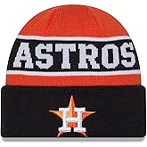 New Era Houston Astros Reversible Cuffed Knit Beanie Hat Black Orange