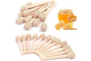 24 Pack Wooden Honey Sticks, Honey Dipper Honeycomb Stick, 4 Inch Mini Honey Stirrer Stick, for Honey Jar Dispense Drizzle Ho
