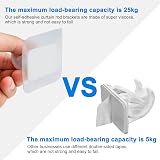 Bohoray 4Pcs Self Adhesive Curtain Rod Bracket White 22mm Groove No Drill view 5