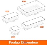Lifewit 16 Pcs Makeup Drawer Organiser Clear Plastic Cosmetics Tray Set view 2