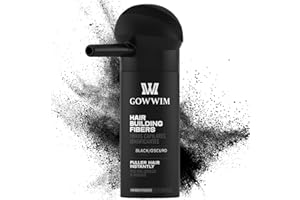 gowwim Hair Fibers with Spray Applicator Pump 2-in-1 Kit for Thinning Hair, Naturally Thickening Spray Fibers Waterproof Long-Lasting Grey Coverage Touch up for Bald Spot Cover up for Women & Men