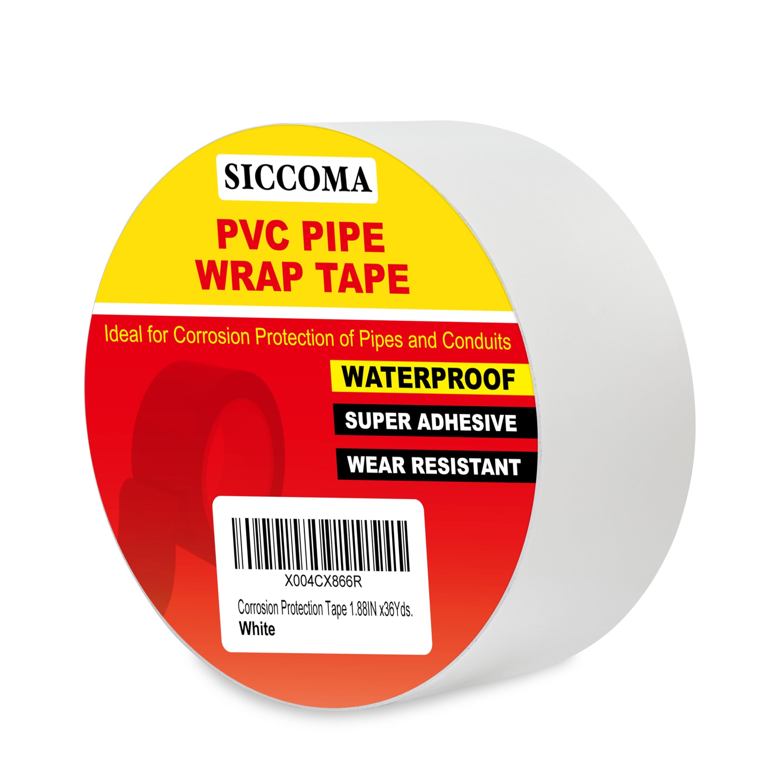 Photo 1 of Corrosion Protection Pipe Tape for Drain Pipe, Metal & Electrical Piping Weatherproof PVC Pipe Wrap Insulation Tape for Outdoor, Underground Pipe Duct Anti-Corrosion & Protection, 1.88 IN X 36 Yds