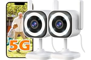 GUOANVISION 5G Outdoor/Indoor Camera for Home Security, 2K Baby Monitor Cameras for Bedroom/Elder/Dog/Pet Security Camera,3X Zoom, IP66 Waterproof,Night Vision, Two-Way Talk, SD/Cloud-2Pack