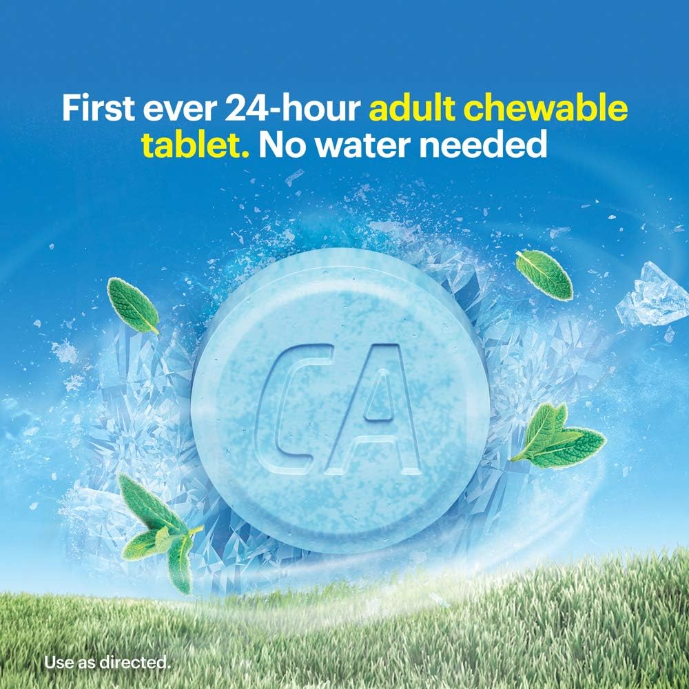 Claritin 24 Hour Chewable Allergy Relief, Non-Drowsy Allergy Medicine, Loratadine Antihistamine, Cool Mint Flavored Tablets, 64 Count: Health & Personal Care