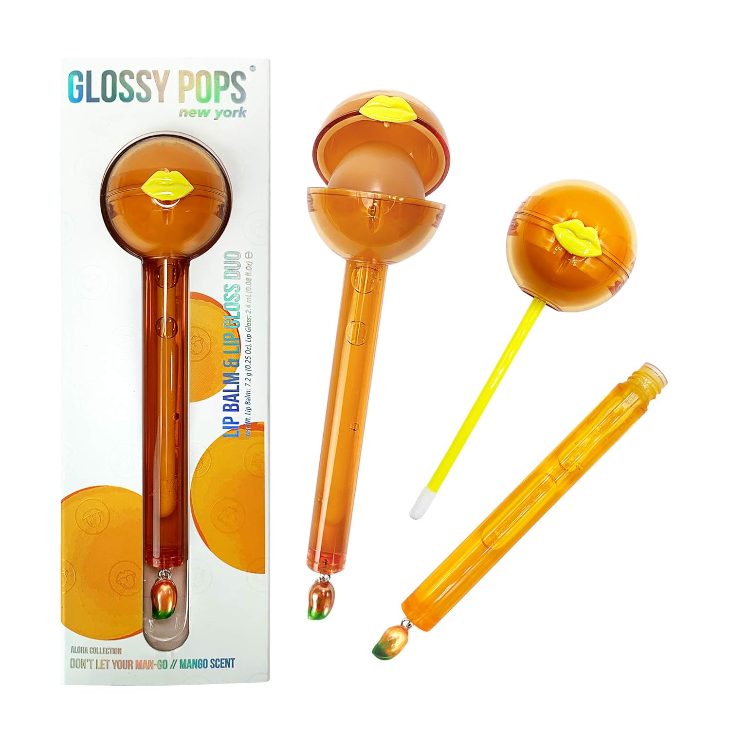 GlossyPops | Lip Balm and Lip Gloss Combo | Aloha Tropical Fruit Collection (DON'T LET YOUR MAN-GO), pack of 1