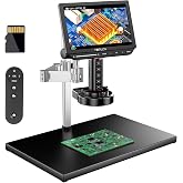 TOMLOV 4K Autofocus Microscope TM4K-AF Max, 10.1" Spin Flex Arm for Repair | HDMI Electronics Micro Soldering Microscopes, Ring Light, Big Metal Base, Whole Coin View For Collectors, Split Screen, 16G