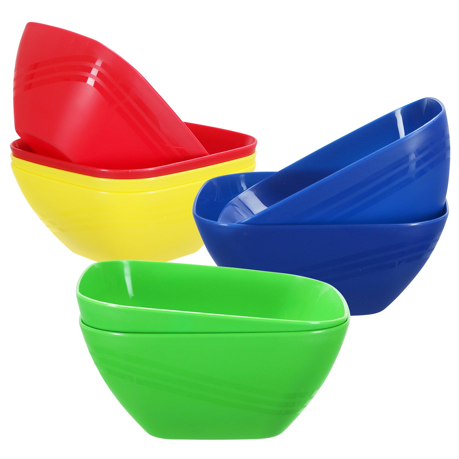 Set of 8 Plastic Party Serving Bowls, Reusable