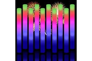 Super Z Outlet Upgraded Light up Foam Sticks, 3 Modes Colorful Flashing LED Strobe Stick for Party, Concert and Event (12)