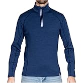 MERIWOOL Mens Base Layer 100% Merino Wool Heavyweight 400g Half Zip Sweater for Men