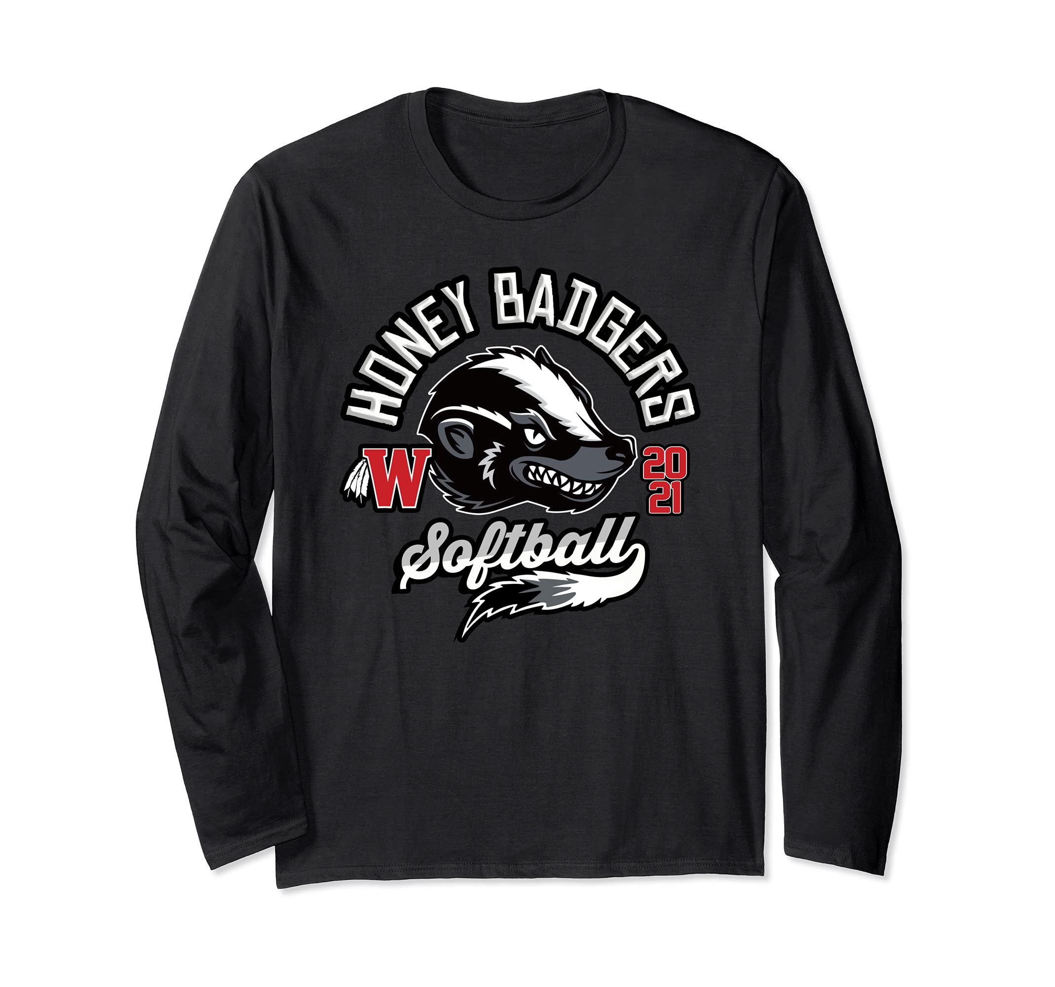 Honey Badger Softball Team Jersey Long Sleeve T-Shirt