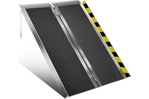 LIRCHES Portable Wheelchair Ramp 4FT - Ramp for Wheelchair for Home steps, Non-Slip Aluminum Folding Handicap Ramp for Car, Doorways, Curbs, Stairs