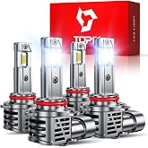 TOPIK 9005 9006 Light Bulbs Combo, 64000LM 6500K White 800% Super Bright | HB3 HB4 Halogen Replacement Fog Light Bulbs or Off-Road Bulbs, Plug &amp; Play, 4PCS