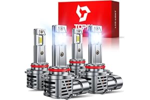 TOPIK 9005 9006 Light Bulbs Combo, 64000LM 6500K White 800% Super Bright HB3 HB4 Halogen Replacement Fog Light Bulbs or Off-Road Bulbs, Plug & Play, 4PCS