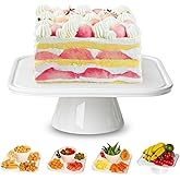 Cake Stands,White Cake Stand 5-in-1 Multi-Purpose Use,Wedding Cake Stand for Serving Platter,Fruit Plate Cake Pedestal Stand Display Dessert Stand for Birthday,Wedding,Party,Baby Shower (10 inch)