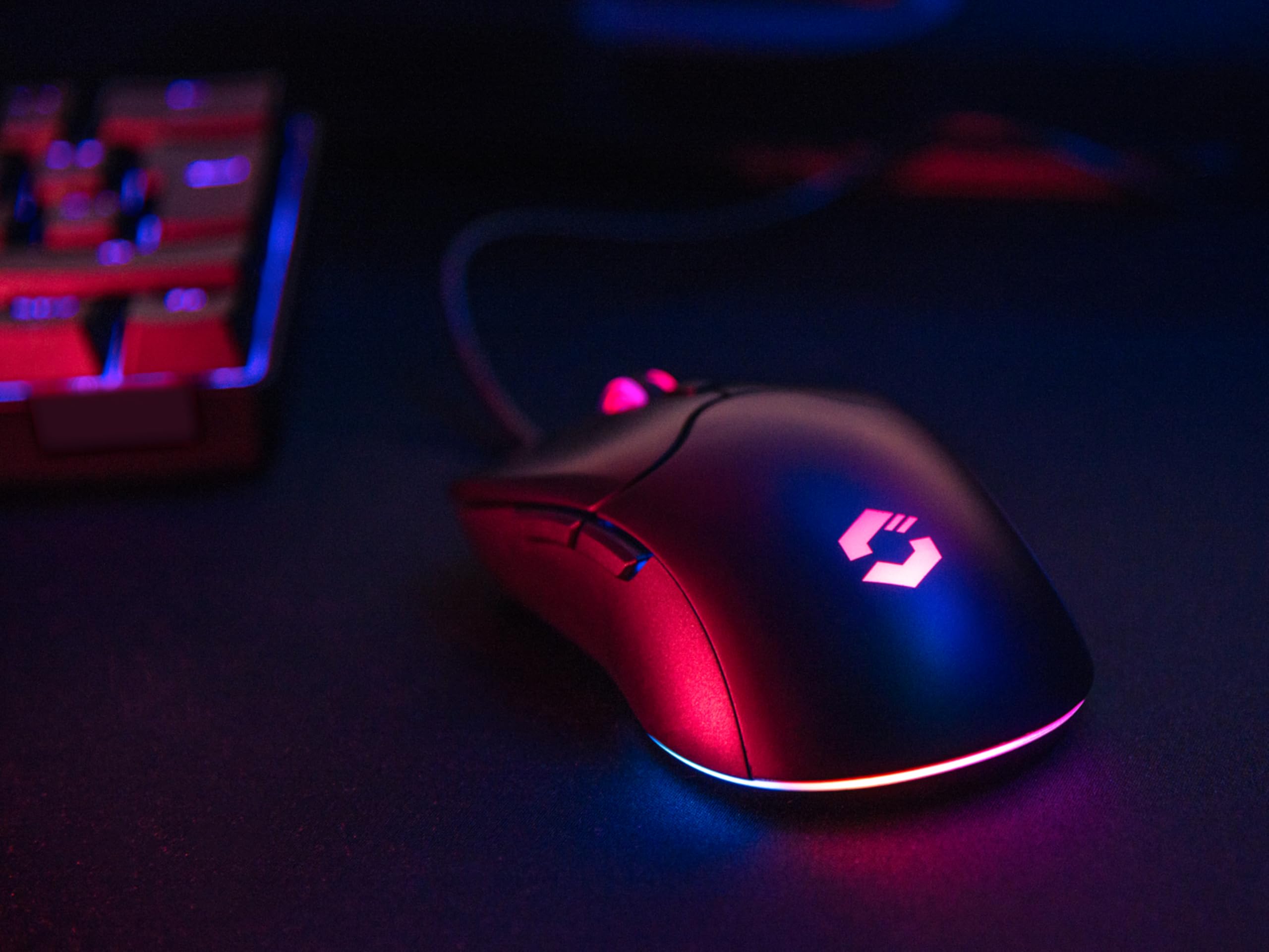 Speedlink Velox - Wireless RGB Gaming Maus kabellos mit Akku wiederaufladbar USB-C, 4800dpi, programmierbar, leicht, PixArt PAW3212, 2.4G USB-A Nano Empfänger, farbige LED Beleuchtung, schwarz 6
