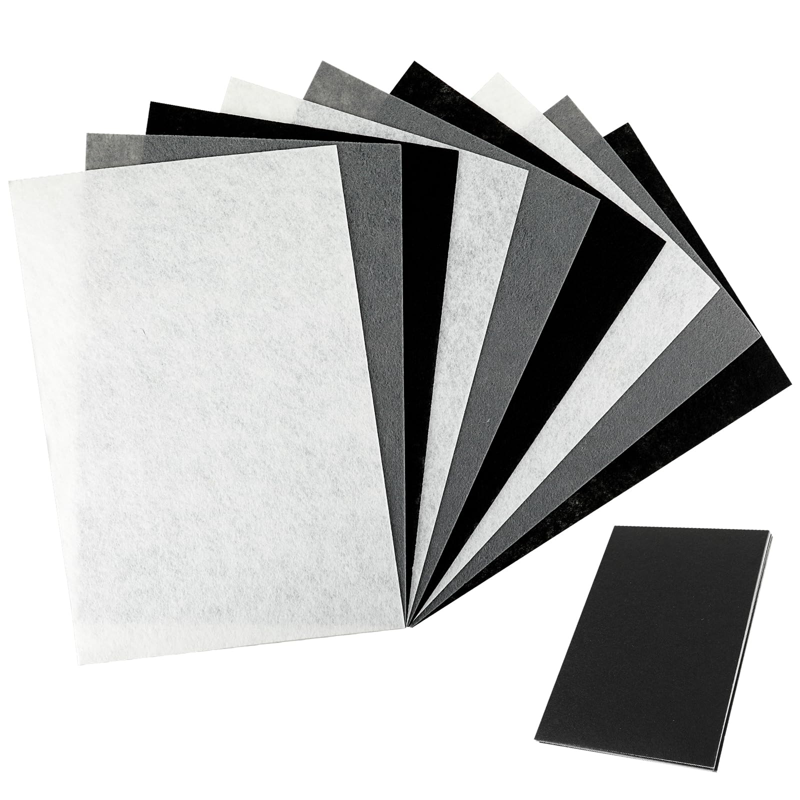 9 Pcs White Felt Fabric Cuttable Black Felt Sheets Versatile Gray Felt Craft Felt 3 Colors Felt for Crafts Patchwork Art Projects DIY Sewing Greeting Cards and Gift Decorations (Black White Gray)
