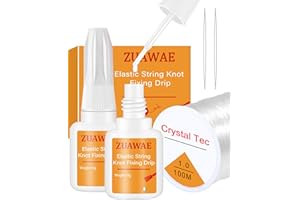 ZUAWAE Jewelry Glue for Elastic String, Bracelet Glues with 1mm Elastic String for Bracelets to Clay Beads Bracelet Making Kit, Jewelrys Fixing Kit, Jewelry Making Supplies