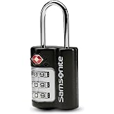 Samsonite 3-Dial Combination Lock, TSA Approved Travel Lock, Black