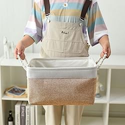 Sacyic Storage Basket Fabric Sturdy Canvas Storage