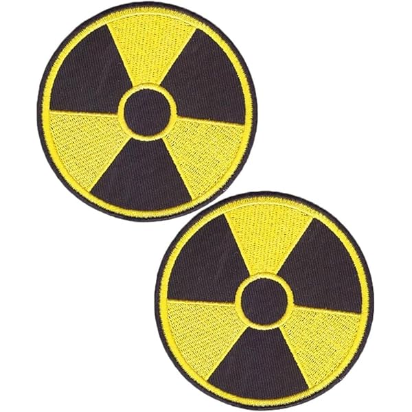 Porte-clés Brodé Patch Radioactif Symbole Nucléaire - Multicolore Fabriqué En France