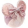 JIAHANG Baby Girl Mouse Ears Turban Headwrap with Gold Sequin Bows, Wide Velvet Hairband for Newborn, Toddler, and Kids - Party Supplies