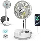 20000mAh Battery Operated Camping Fan - 112Hrs Rechargeable Oscillating Table Fan with Light & Timer, 8 Speeds Portable Travel Fan for Cruise RV Trip, Hurricane Power Outage (8" with Case)
