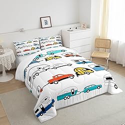 Camper Comforter Set Twin, Happy Camping Bedding