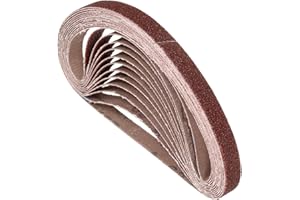 Kozelo 40 Pcs Sanding Belts 1/2 x 18 Inch 60 Grit Aluminum Oxide Abrasive Sandpaper for Belt Sander Metal Grinding Wood Worki
